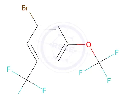 Chemical structure of 1-Bromo-3-(trifluoromethoxy)-5-(trifluoromethyl)benzene