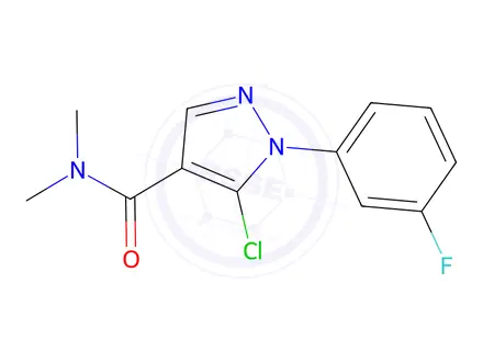 Chemical structure of 5-Chloro-1-(3-fluorophenyl)-N,N-dimethyl-1H-pyrazole-4-carboxamide
