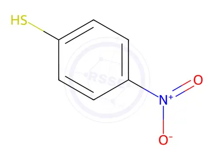 Chemical structure of 4-Nitrothiophenol (Contains Dimer)