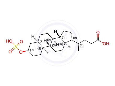 Chemical structure of (4R)-4-[(3R,5R,8R,9S,10S,13R,14S,17R)-10,13-dimethyl-3-sulfooxy-2,3,4,5,6,7,8,9,11,12,14,15,16,17-tetradecahydro-1H-cyclopenta[a]phenanthren-17-yl]pentanoic acid