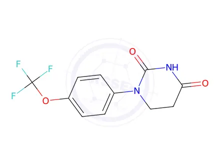 Chemical structure of 1-[4-(trifluoromethoxy)phenyl]hexahydropyrimidine-2,4-dione