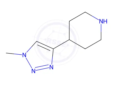 Chemical structure of 4-(1-methyl-1H-1,2,3-triazol-4-yl)piperidine dihydrochloride