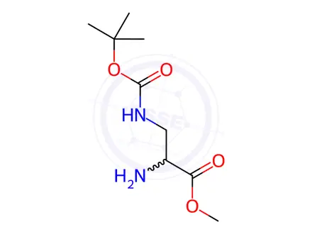 Chemical structure of Alanine, 3-[[(1,1-dimethylethoxy)carbonyl]amino]-, methyl ester (9CI)