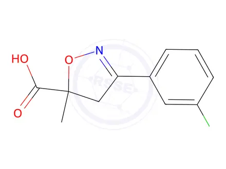 Chemical structure of 3-(3-Chlorophenyl)-5-methyl-4,5-dihydroisoxazole-5-carboxylic acid