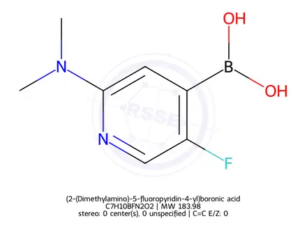 Chemical structure of (2-(Dimethylamino)-5-fluoropyridin-4-yl)boronic acid