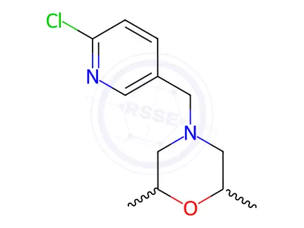 Chemical structure of 4-[(6-chloro-3-pyridinyl)methyl]-2,6-dimethylmorpholine