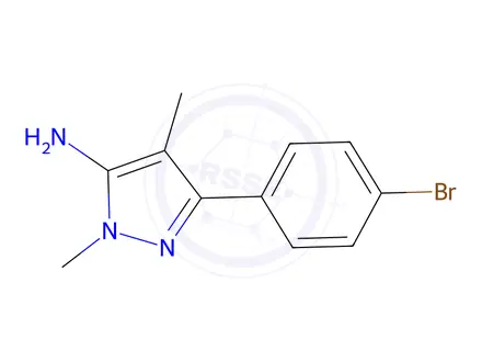 Chemical structure of 3-(4-Bromophenyl)-1,4-dimethyl-1h-pyrazol-5-amine