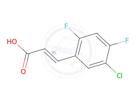 Chemical structure of (E)-3-(5-chloro-2,4-difluorophenyl)acrylic acid