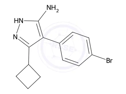 Chemical structure of 4-(4-Bromophenyl)-3-cyclobutyl-1h-pyrazol-5-amine