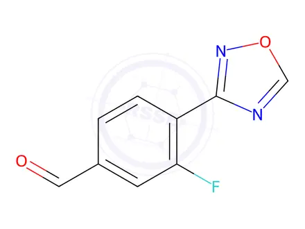 Chemical structure of Benzaldehyde, 3-fluoro-4-(1,2,4-oxadiazol-3-yl)-