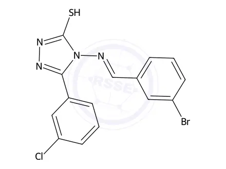 Chemical structure of 4-((3-Bromobenzylidene)amino)-3-(3-chlorophenyl)-1H-1,2,4-triazole-5(4H)-thione
