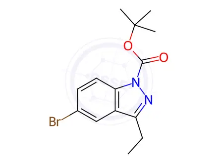 Chemical structure of tert-Butyl 5-bromo-3-ethyl-1H-indazole-1-carboxylate