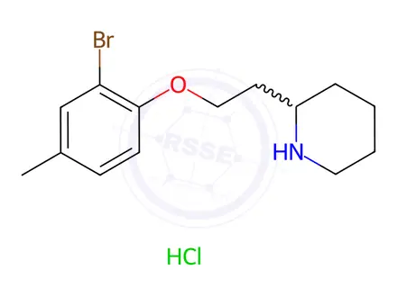 Chemical structure of 2-[2-(2-Bromo-4-methylphenoxy)ethyl]piperidine hydrochloride
