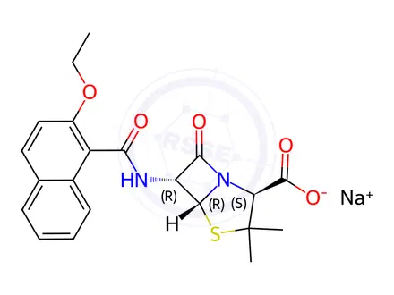 Chemical structure of Nafcillin Sodium Salt