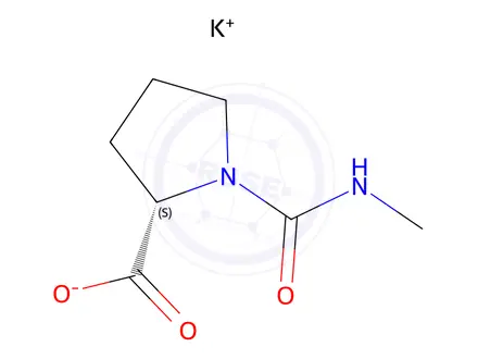 Chemical structure of (Methylcarbamoyl)-L-proline, potassium salt