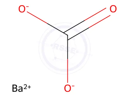 Chemical structure of Barium carbonate, 99.99% (metals basis),powder