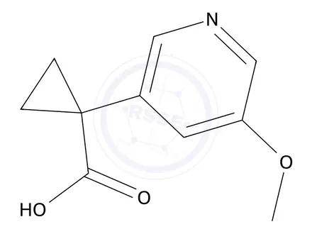 Chemical structure of 1-(5-Methoxypyridin-3-yl)cyclopropane-1-carboxylic acid