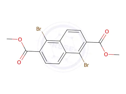Chemical structure of 1,5-Dibromo-2,6-naphthalenedicarboxylic acid dimethylester