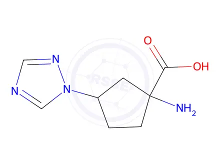 Chemical structure of 1-Amino-3-(1h-1,2,4-triazol-1-yl)cyclopentane-1-carboxylic acid