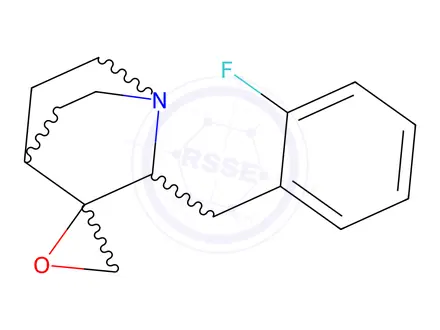 Chemical structure of 3-[(2-Fluorophenyl)methyl]-4-azaspiro[bicyclo[2.2.2]octane-2,2'-oxirane]