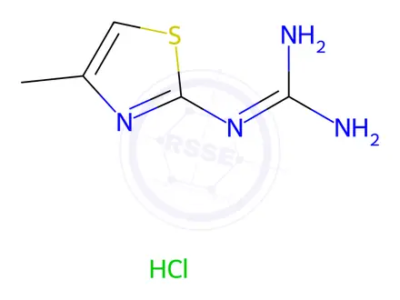 Chemical structure of 1-(4-Methylthiazol-2-yl)guanidine Hydrochloride
