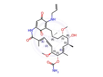 Chemical structure of Geldanamycin Impurity 1 (17-Allylamino-17-Demethoxygeldanamycin)