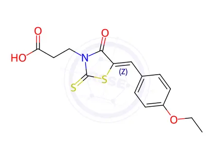 Chemical structure of 3-[5-(4-Ethoxy-benzylidene)-4-oxo-2-thioxo-thiazolidin-3-yl]-propionic acid