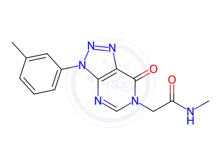 Chemical structure of N-Methyl-2-(7-oxo-3-(m-tolyl)-3,7-dihydro-6H-[1,2,3]triazolo[4,5-d]pyrimidin-6-yl)acetamide