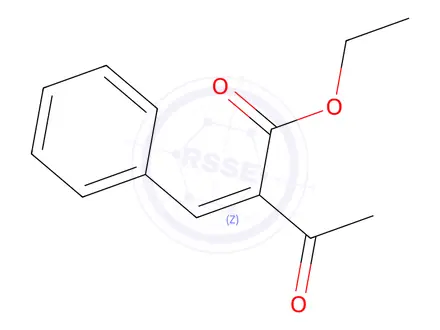 Chemical structure of Butanoic acid, 3-oxo-2-(phenylmethylene)-, ethyl ester, (2Z)-