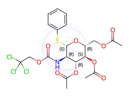Chemical structure of Phenyl 3,4,6-Tri-O-acetyl-2-deoxy-1-thio-2-(2,2,2-trichloroethoxyformamido)-β-D-galactopyranoside