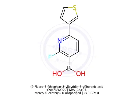 Chemical structure of (2-Fluoro-6-(thiophen-3-yl)pyridin-3-yl)boronic acid