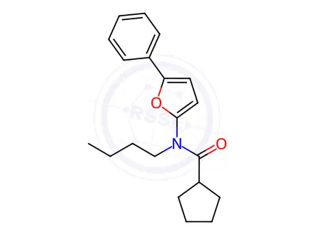 Chemical structure of N-Butyl-N-(5-phenylfuran-2-yl)cyclopentanecarboxamide