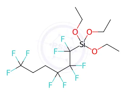 Chemical structure of riethoxy(1H,1H,2H,2H-nonafluorohexyl)silane