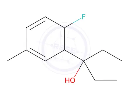Chemical structure of 3-(2-fluoro-5-methylphenyl)pentan-3-ol