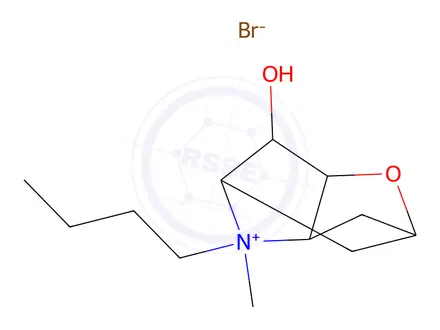 Chemical structure of 4-Butyl-6-hydroxy-4-methylhexahydro-2H-2,5-methanofuro[3,2-b]pyrrol-4-ium Bromide