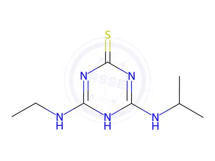 Chemical structure of 4-(ethylamino)-6-(isopropylamino)-1,3,5-triazine-2-thiol