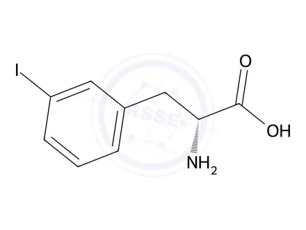 Chemical structure of (R)-2-amino-3-(3-iodophenyl)propanoic acid