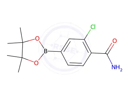 Chemical structure of 2-Chloro-4-(4,4,5,5-tetramethyl-1,3,2-dioxaborolan-2-yl)benzamide