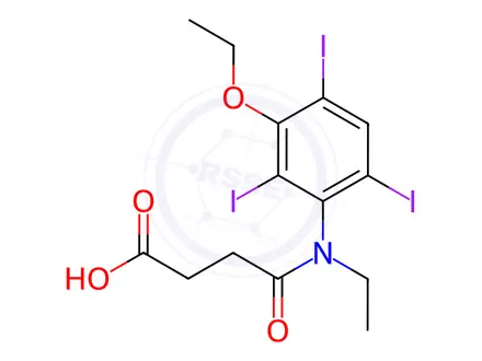 Chemical structure of 3-[[N-(3-Ethoxy-2,4,6-triiodophenyl)-N-ethylamino]carbonyl]propionic acid