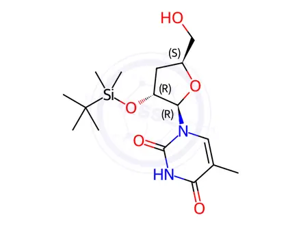 Chemical structure of 2'-O-tert-Butyldimethylsilyl-3'-deoxy-5-methyluridine