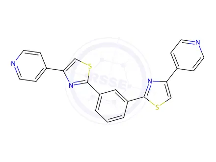 Chemical structure of 1,3-Bis[4-(4-pyridyl)-2-thiazolyl]benzene, 97%