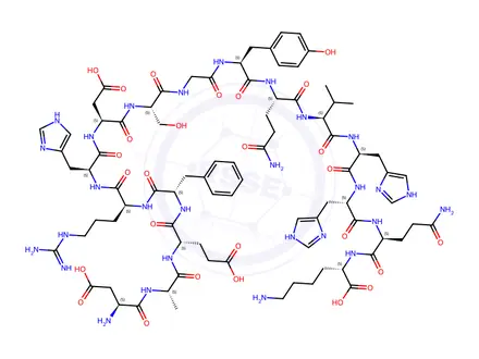 Chemical structure of H-ASP-ALA-GLU-PHE-ARG-HIS-ASP-SER-GLY-TYR-GLN-VAL-HIS-HIS-GLN-LYS-OH