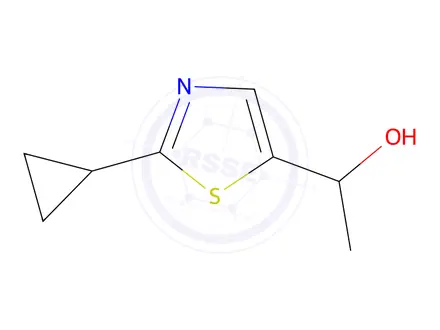 Chemical structure of 1-(2-Cyclopropyl-1,3-thiazol-5-yl)ethan-1-ol