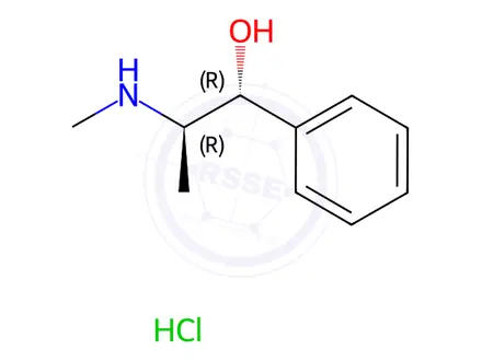 Chemical structure of Ephedrine hydrochloride (racemic)-* prec (E0305000)
