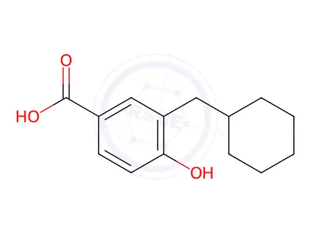 Chemical structure of Benzoic acid, 3-(cyclohexylmethyl)-4-hydroxy-