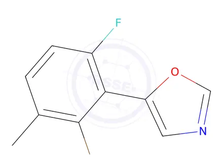 Chemical structure of 5-(2-Bromo-6-fluoro-3-methylphenyl)oxazole