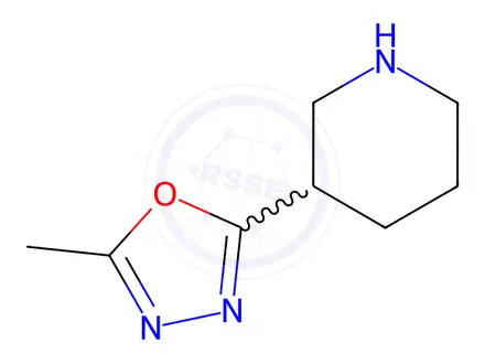 Chemical structure of 3-(5-Methyl-1,3,4-oxadiazol-2-yl)piperidine