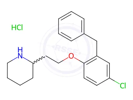 Chemical structure of 2-[2-(2-Benzyl-4-chlorophenoxy)ethyl]piperidine hydrochloride