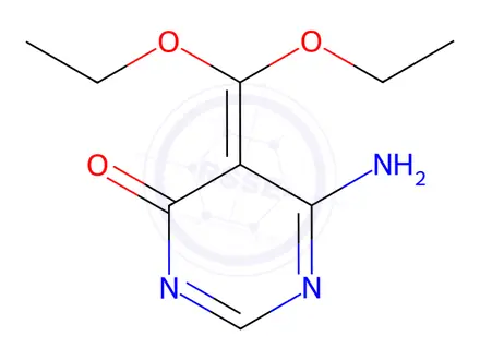 Chemical structure of 6-Amino-5-(diethoxymethyl)pyrimidin-4(3H)-one