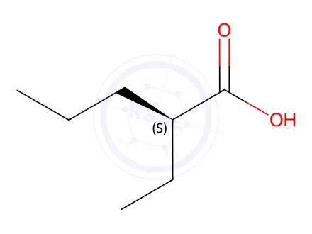 Chemical structure of (2S)-2-Ethylpentanoic Acid